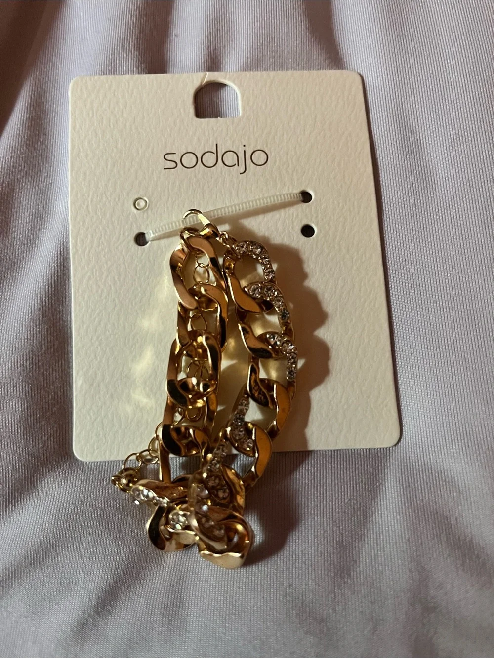 Sodajo Gold-Tone Chain Bracelet with Crystal Links